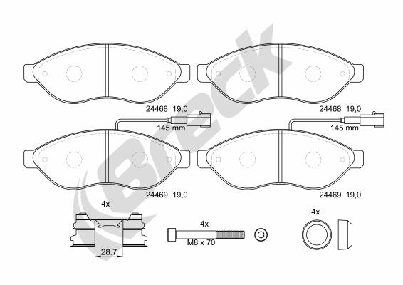 Set placute frana,frana disc 24469 00 703 10 BRECK